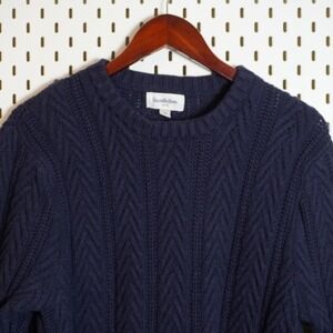 Goodfellow Co Navy Blue Cable Knit Crewneck Sweater Men's Size Medium